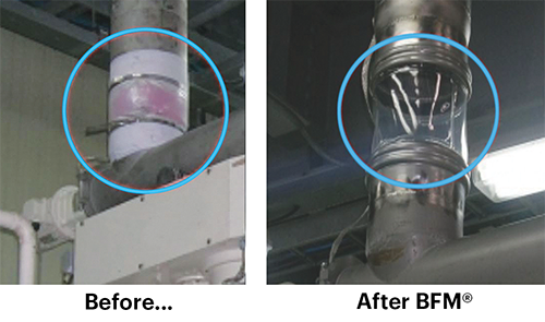 Before and after BFM®'s were installed at Bayer Crop Science