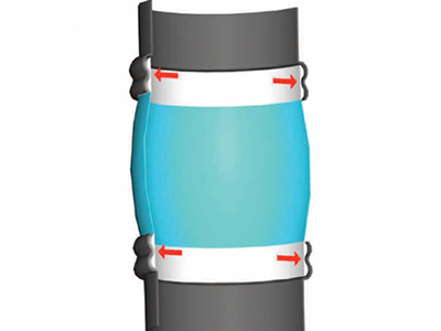 Graphic of BFM® connector and how it seals from the inside